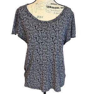 GAP Blue Print Top Flutter Sleeve Lightweight 100% Cotton Size M